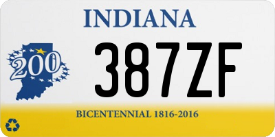 IN license plate 387ZF