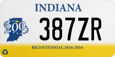 IN license plate 387ZR