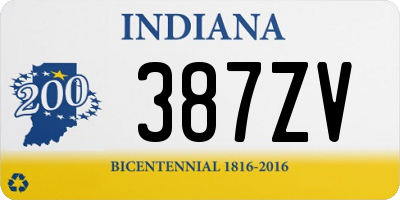 IN license plate 387ZV