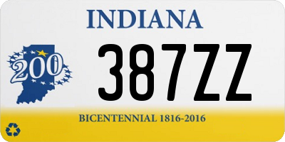 IN license plate 387ZZ