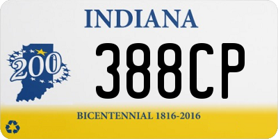 IN license plate 388CP