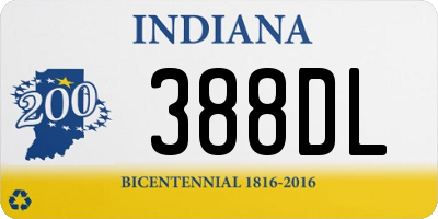 IN license plate 388DL