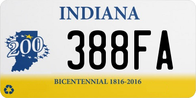 IN license plate 388FA