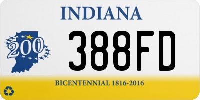 IN license plate 388FD