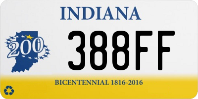 IN license plate 388FF