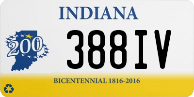 IN license plate 388IV