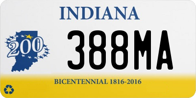 IN license plate 388MA