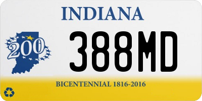 IN license plate 388MD
