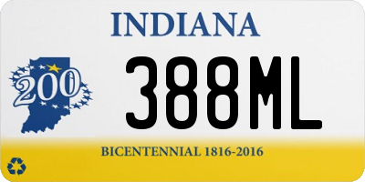 IN license plate 388ML