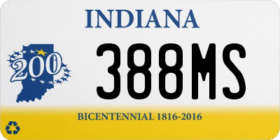 IN license plate 388MS