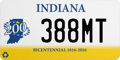 IN license plate 388MT