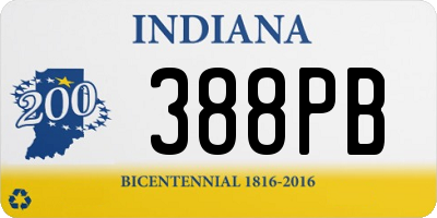 IN license plate 388PB