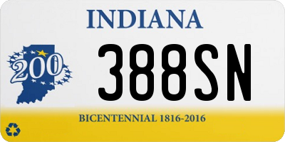 IN license plate 388SN