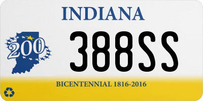 IN license plate 388SS