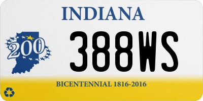 IN license plate 388WS