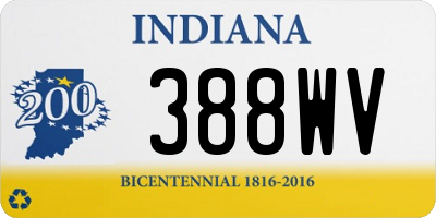 IN license plate 388WV