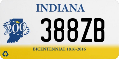 IN license plate 388ZB