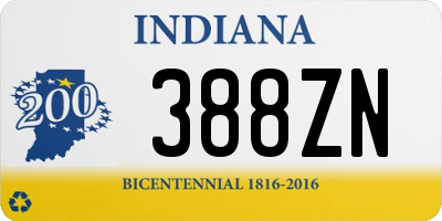 IN license plate 388ZN