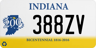 IN license plate 388ZV