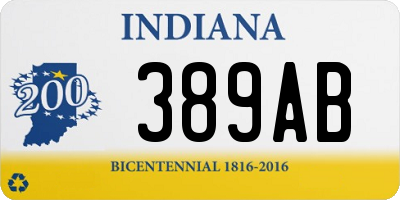 IN license plate 389AB