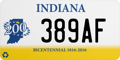 IN license plate 389AF