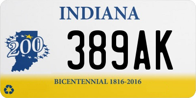 IN license plate 389AK