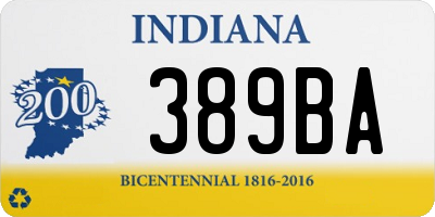 IN license plate 389BA