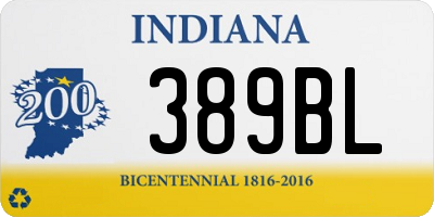 IN license plate 389BL