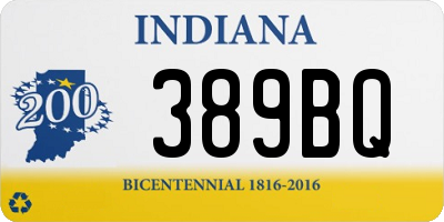 IN license plate 389BQ