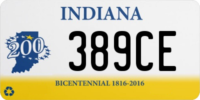 IN license plate 389CE