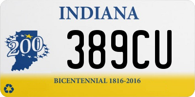 IN license plate 389CU