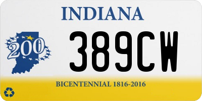 IN license plate 389CW