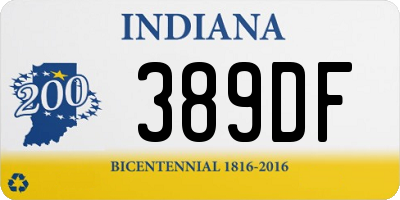 IN license plate 389DF