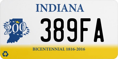 IN license plate 389FA