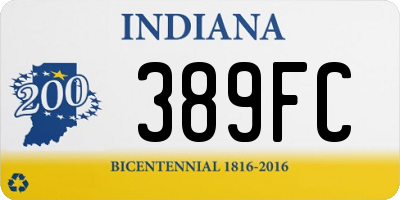 IN license plate 389FC