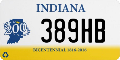 IN license plate 389HB