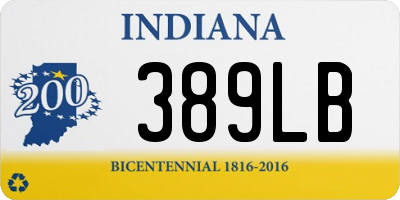 IN license plate 389LB