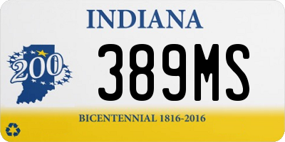 IN license plate 389MS