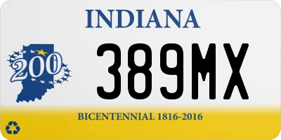 IN license plate 389MX