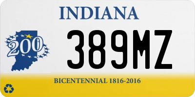 IN license plate 389MZ