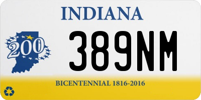 IN license plate 389NM