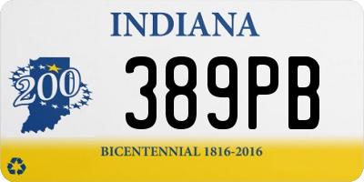 IN license plate 389PB