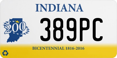 IN license plate 389PC