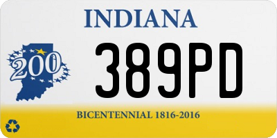 IN license plate 389PD