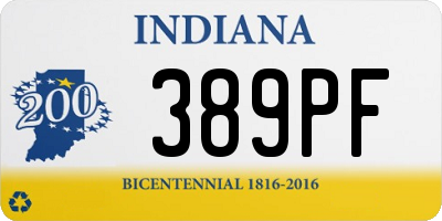 IN license plate 389PF