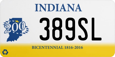 IN license plate 389SL