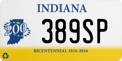 IN license plate 389SP