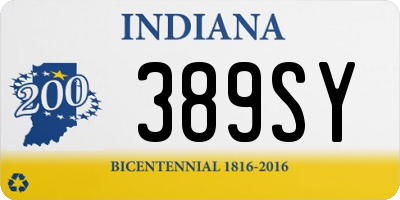 IN license plate 389SY