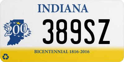 IN license plate 389SZ