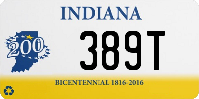 IN license plate 389T